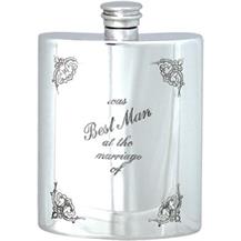 Pewter 6oz Hip Flask - Wedding 'Best Man'
