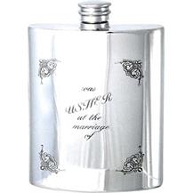 Pewter 6oz Hip Flask - Wedding 'Usher'