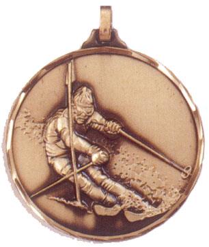 Faceted Skiing Medal - Slalom
