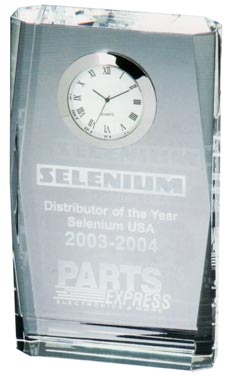 Optical Crystal Beveled Clock Plaque