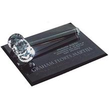 Optical Crystal Gavel and Black Glass Base