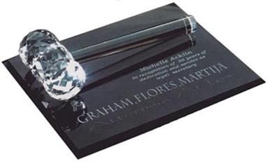 Optical Crystal Gavel and Black Glass Base