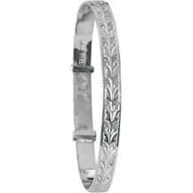Hallmarked Silver Child's Bangle - Floral