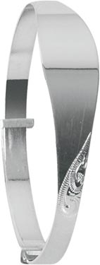 Silver Child's Bangle - Curved