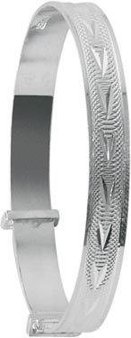 Silver Child's Bangle - 'V' Pattern