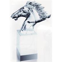 Hand Sculptured Crystal Designer Faming Horse