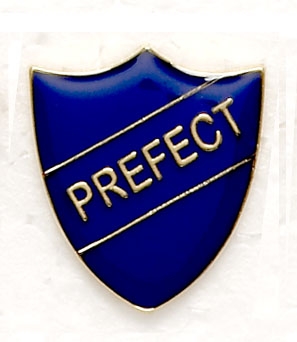 Blue School Prefect Shield Badges