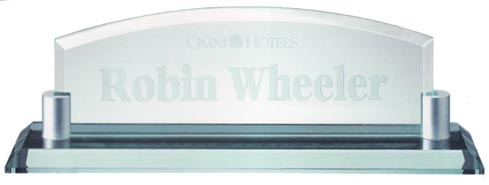 Jade Glass Name Plate