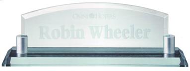 Jade Glass Name Plate