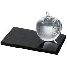 Molten Glass Apple on Black Glass Base