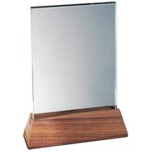 Jade Glass Rectangle with slanted Walnut Base