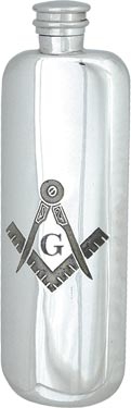 Masonic Top Pocket Flask with 'G' - 3oz