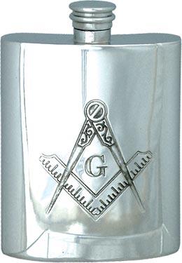 Masonic Hip Flask with 'G' - 6oz