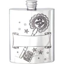 Pewter Hip Flask - 21st Birthday with Key