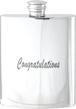 Pewter Hip Flask - Congratulations