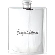 Pewter Hip Flask - Congratulations