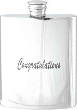 Pewter Hip Flask - Congratulations