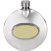 Pewter 3oz Round Slimline Flask - Plain