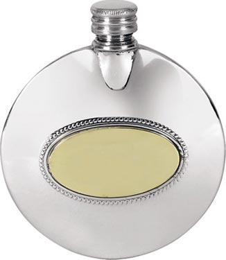 Pewter 3oz Round Slimline Flask - Plain