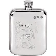 Pewter 6oz Hip Flask - Fishing