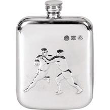 Pewter 6oz Hip Flask - Rugby