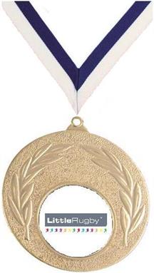 Little Rugby Medal M47 White Blue Ribbon