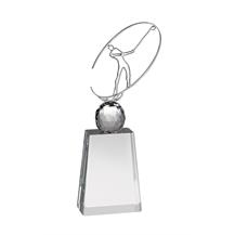 AC169 Crystal Golf Award With Metal Figure