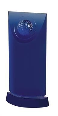 AC167 Blue and Clear Optical Crystal Golf Award