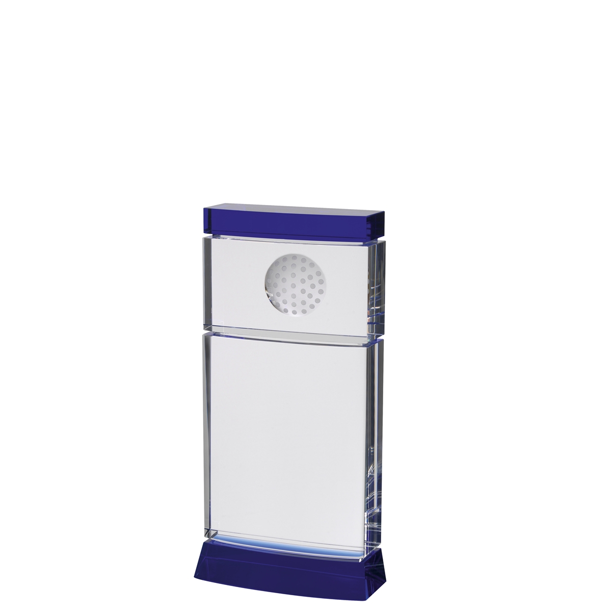 AC168 Blue and Clear Optical Crystal Golf Award