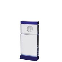 AC168 Blue and Clear Optical Crystal Golf Award