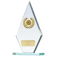 JC005AAQ Jade Glass Peak Pointer Award Trophy