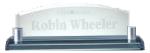 Jade Glass Name Plate with Aluminium Holder