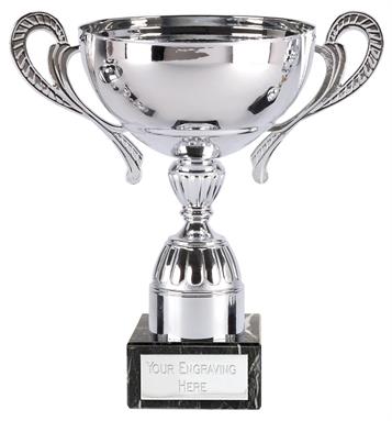 Silver Metal Trophy Cup with Handles 055