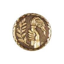 Hot Stamped Bronze Medal - Handheld Victory Torch