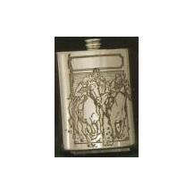 Finely Designed Pewter Drinking Flask - Horse Racing