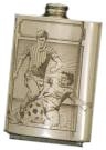 Finely Designed Pewter Drinking Flask - Football