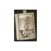 Finely Designed Pewter Drinking Flask - Rugby