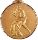 Faceted Medal - Rugby Tackle