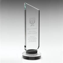 CBG6 Clear Glass Plaque With Black Neck And Round Base 