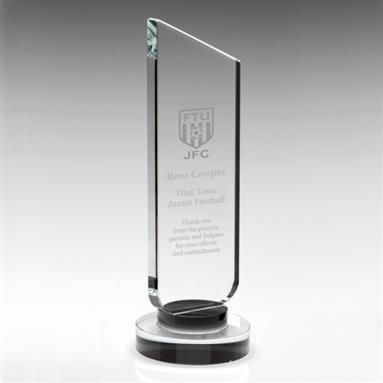 CBG6 Clear Glass Plaque With Black Neck And Round Base 