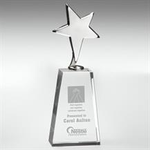 JB1300 Clear Glass Block With Metal Star On