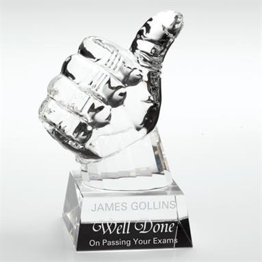 JB700 Clear Glass 'Thumbs-Up' On Base