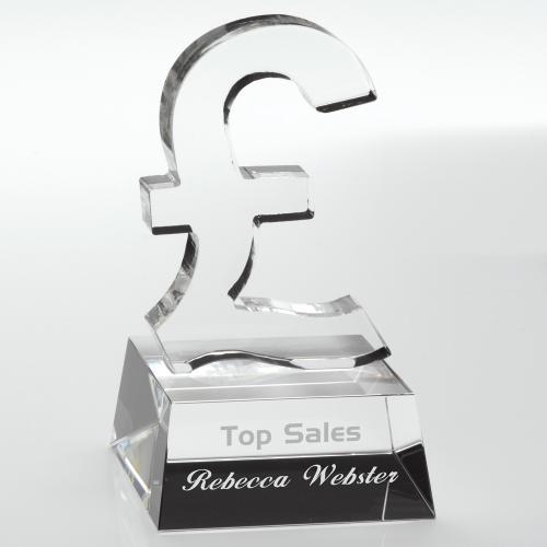 JB800 Clear Glass 'Pound Sign' On Base 