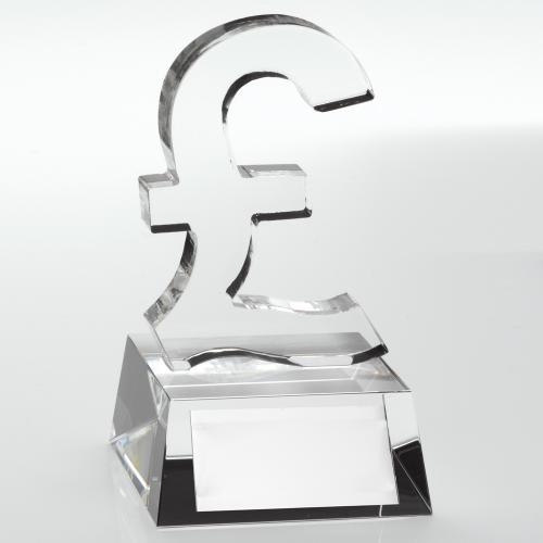 JR19-JB800 Clear Glass 'Pound Sign' Trophy 