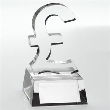 JR19-JB800 Clear Glass 'Pound Sign' Trophy 