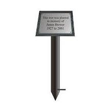9x4 inch Brass Plaque on Tree Stake