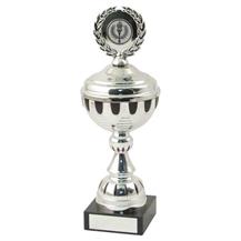 JR22-CT28A Silver/Black Bowl+Lid Trophy 