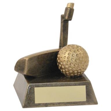 JR2-RF93 Bronze/Gold Resin Golf 'Putter' Trophy 