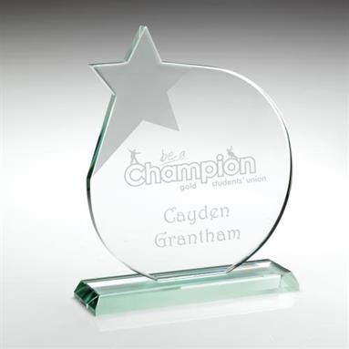 KG12 Jade Glass Circle With Frosted Star (10mm Thick) 