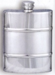 Plain Satin Band Pewter Flask